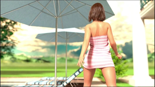 Richard'ın üvey kızı Evelyn güneşleniyor - ilk güzel konvoy