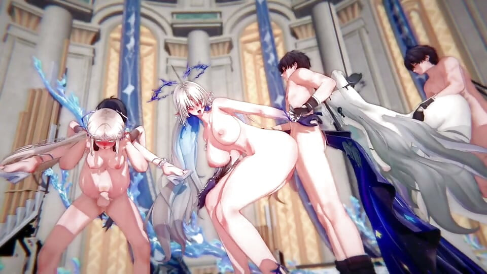 Sallanan dalgalar - harem seks partisi 2 - 3 boyutlu hentai animasyon