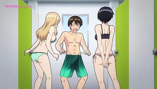 Adam sakin kalmaya çalışıyor ama bu ateşli kızlar anı ateşli sekse iterken ereksiyon halindeki onu ele veriyor