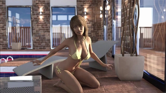 Vaftiz kızım Christine ve arkadaşı Jessica ile özel su havuzunda eğlence _ üvey amca 18 yaşındaki sıkı amcığı hayal ediyor