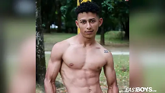 Fantastic Latino boy Marcus Brown with ripped muscles