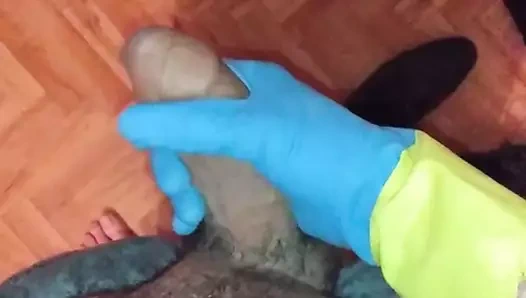 lastik eldiven masturbasyon yapmak