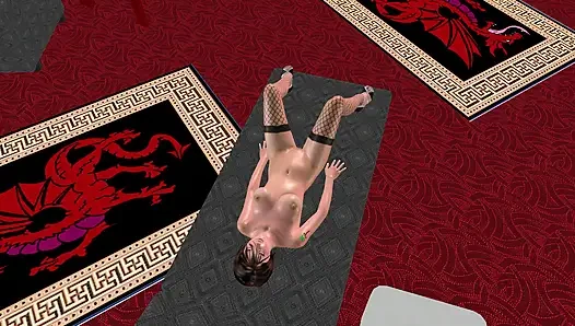 Animasyonlu 3 boyutlu çizgi film pornosu - güzel kız yatakta muz ve anal tıkaçla mastürbasyon yapıyor çoklu orgazm