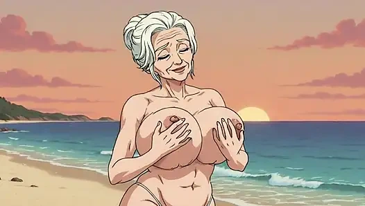 Мультяшные зрелые с большими сиськами на пляже