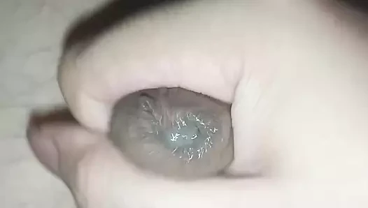 Fat fucks horny at night, so he secretly masturbates in bed