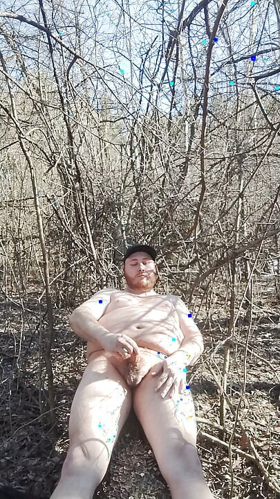 Fat autistic guy jerks & cums in forest pt. 9