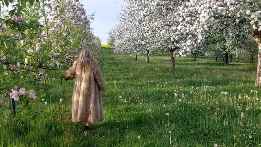Olgun Bir Kadın Şeffaf Bir Beden Giysisiyle Dışarıda Dolaşıyor!