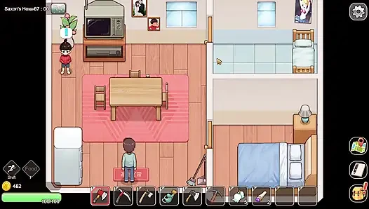 Village Rhapsody - inek bir kızın edepsiz büyük göğüslerini sağıyor