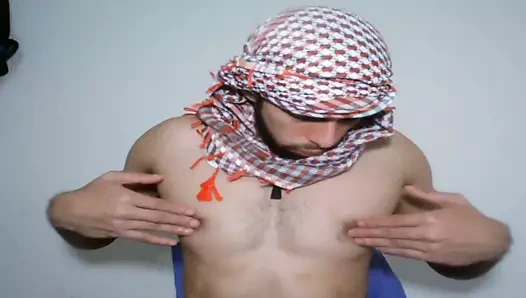 Hot Muscular Arab jerks off and cums