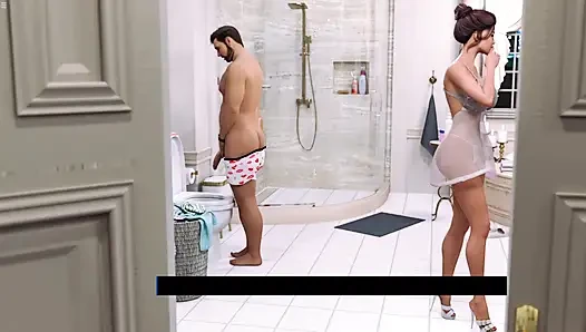 Stepmom Seduce Stepson In Bathroom And Giving Deepthroat Blowjob