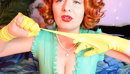 Asmr lateks lastik eldivenleri yırtıyor
