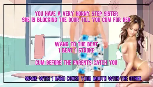 Sadece ses - azgın üvey kız kardeşin onun için boşalana kadar tuvaletten çıkmana izin vermiyor