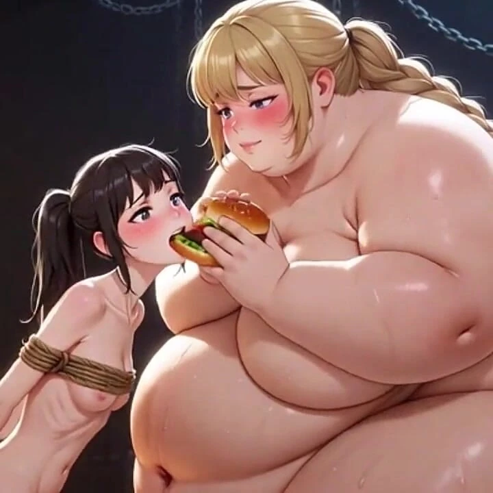 Ssbbw besleyicilik: sıska kölesini aşağılıyor ve şişmanlıyor