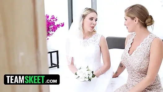 Çarpıcı gelin Sophia Sterling törenden önce düğün fotoğrafçısını sikiyor