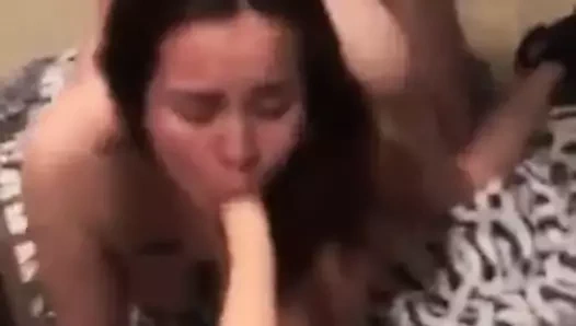 Becerdin köpek süre emme yapay penis