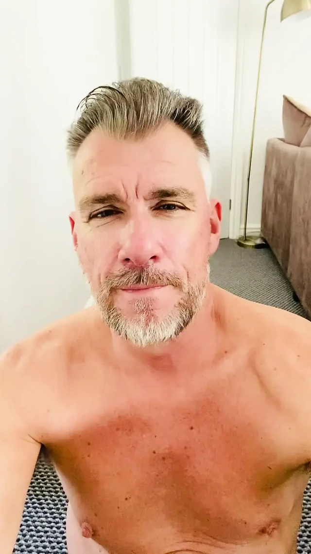 Mature guy playing in lingerie