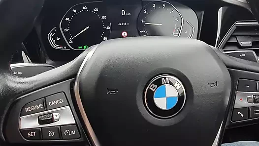 Step mom hand slip on step son jeans touching his cock while is in the car