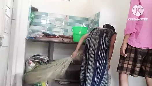 Indian owner of the house secretly fucked the maid very hard.