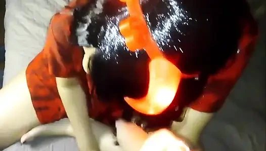 Seksi Esposa duvar deliğinde