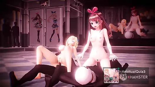 Mmd r18 kizuna ai ve mirai akari tahta dükkanı kesiyor 3d hentai
