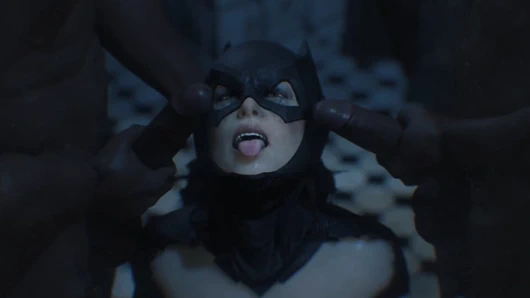 Gamingarzia ve genç kız batcave'de yoğun çifte penetrasyon batgirl ile sert sert seks tatlı yoğun zevk kalçaları