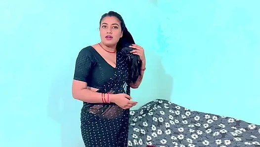 Üvey anne tek kişilik yatağı paylaştı ve üvey oğlunu mutlu etti, tam Hintçe ses