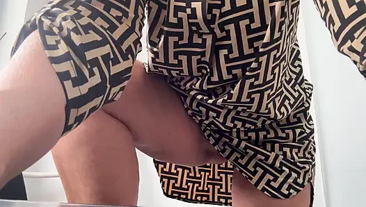 Naughty sexy milf shows off in the morning in the office