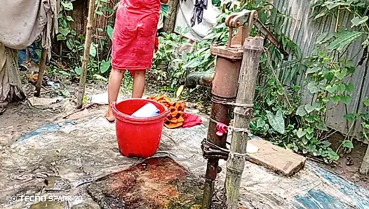 Açık alanda serinletici açık havada banyo