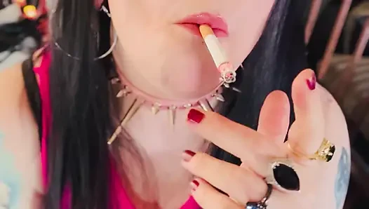 This British Tart Tina Snua Loves Lighting Up My Cigarette With Matches - Smoking Smoker OME OMI Drifting Snap Inhales Coughs