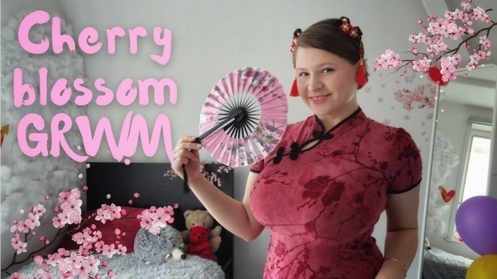 Cherry Flower GRWM | Cheongsam'da yumuşak ve şehvetli azdırma
