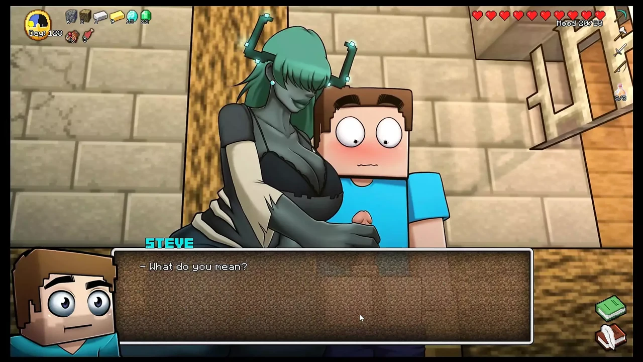 HornyCraft Minecraft Parody Hentai game PornPlay Ep.37 Giant warden is kissing my small cock until I cum on her face