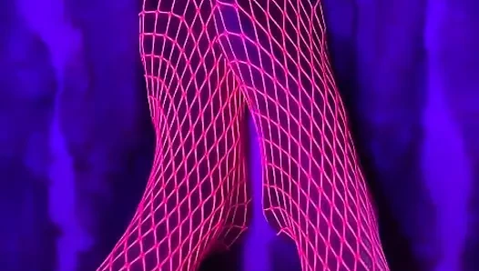 Uzun ayak parmaklı seksi küçük Asyalı ayaklarda pembe neon file