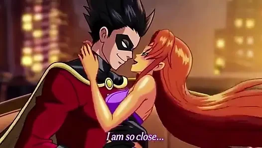 STARFIRE VE ROBIN BUHARLı ÇATı KATı ROMANTIZMI - ateşli 3 boyutlu anime çift