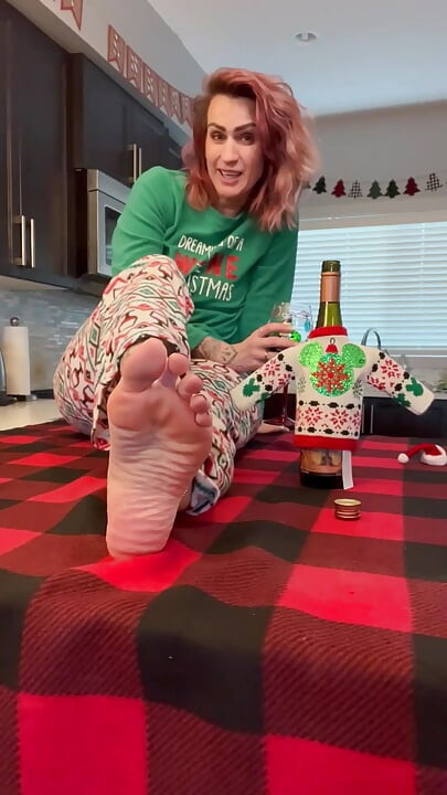 Gwen ile xmas ve yumuşak, lezzetli, muhteşem ayakları