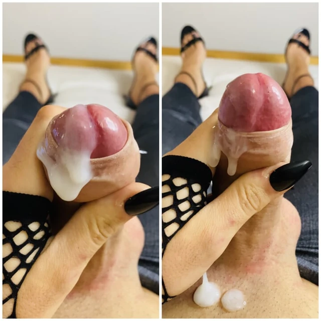Topuklu ayakkabılar içinde büyük yakın çekim boşalma