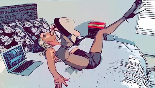 Mila la trans cartoon yapay penis ve naylon oyun