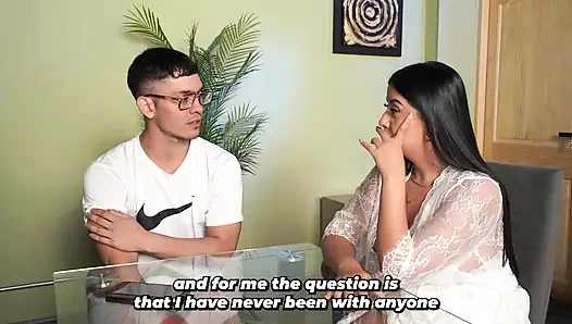 Busty stepmother learns her stepson has never had sex, so she wants to be his first.