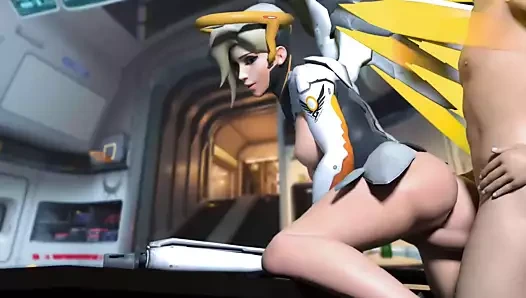 Mercy eğildi ve bazı çük alıyorum