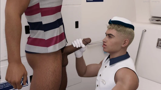 Oliver : Uçak tuvaletinde femboy eşcinsel seks sürtüğü