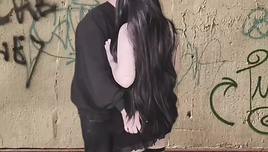 He fucks his girlfriend in the middle of the street! - public sex!! part 1