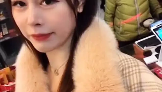 Süper sevimli Asya t kız içinde kamu