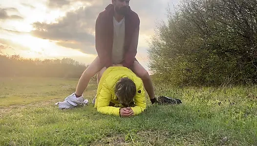 Anal nine açık havada!!