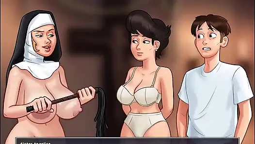 I fuck Helen my Stepmom after she does BDSM with Nun in Summertime Saga