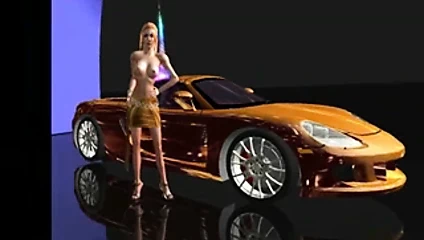 Büyük memeli kızıl saçlı 3d