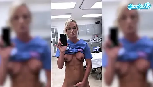 Zinde Orta Yaşlı Seksi Hemşire Hastanede Mastürbasyon Için Kovuluyor