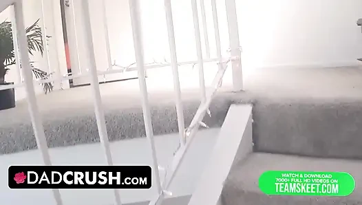 DadCrush - Horny Babe Strips Naked And Gets Her Hairy Pussy Plowed Hard By Big Throbbing Cock