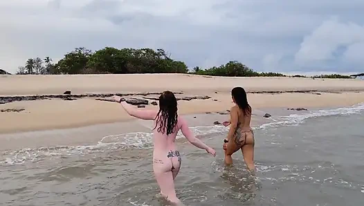 WITH TWO ON THE BEACH AND BONTANDO TO SUCK MY CUM