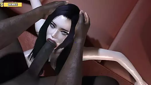 Hentai 3d - 108 tanrıça (ep 14) - iki siyah horoz ile üçlü