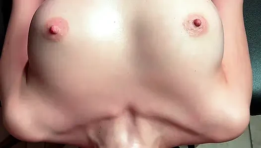 Filthy Blonde Lies Back on the Table Gags on Monster Dick and Gets Drenched in a Hot Sticky Facial Cumshot!