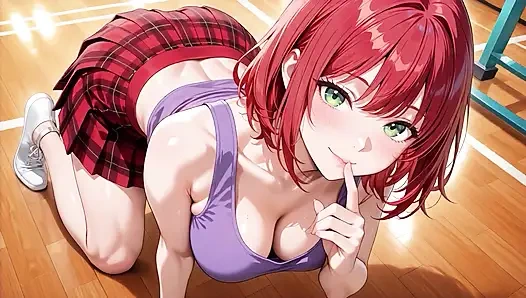 Fiery kouhai hentai tanrıçası boş spor salonunda çıldırıyor